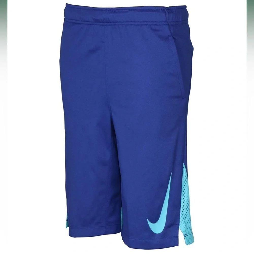 Nike Youth Size Large Dri Fit Long Basketball Training Shorts‎ Blue Sports